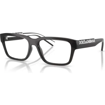 Dolce & Gabbana Dolce&gabbana 55mm Rectangle Optical Glasses In Black