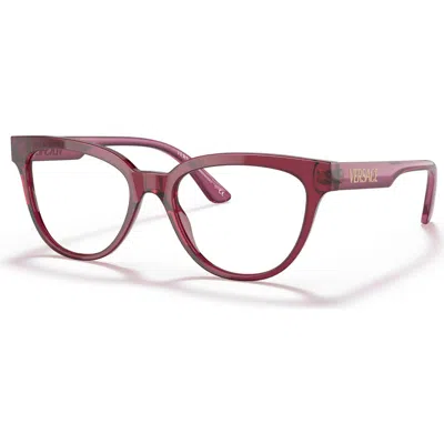 Versace 54mm Cat Eye Optical Glasses In Red
