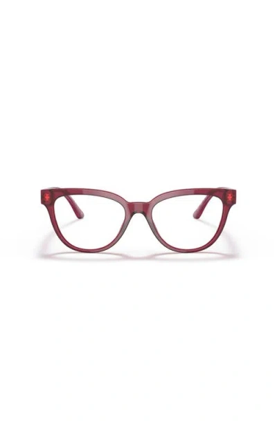 Versace 54mm Cat Eye Optical Glasses In Red