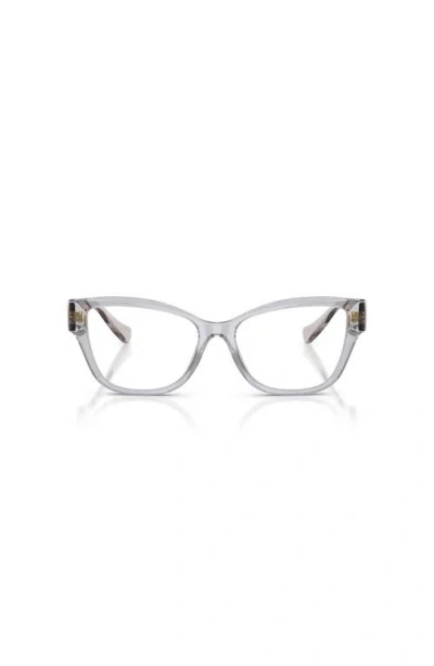Versace 54mm Rectangle Optical Glasses In Gray