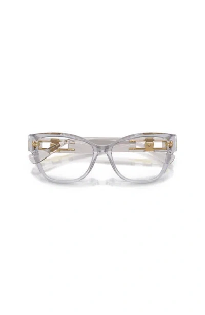 Versace 54mm Rectangle Optical Glasses In Gray