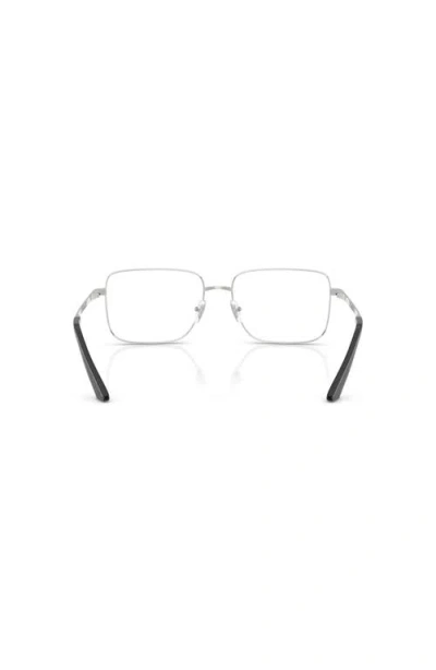 Versace 55mm Rectangle Optical Glasses In Silver