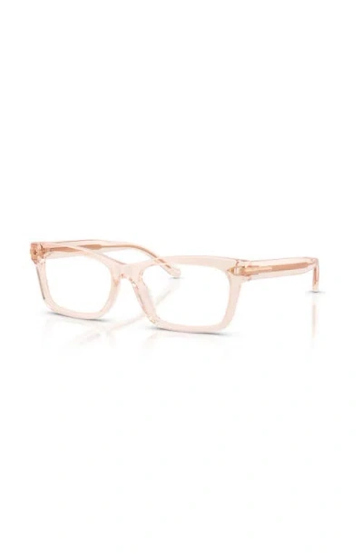 Ralph Lauren 53mm Rectangle Optical Glasses In Pink