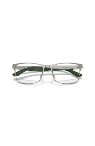 Ray Ban Ray-ban 55mm Rectangle Optical Glasses In Silver