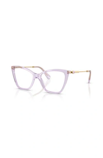 Swarovski 53mm Cat Eye Optical Glasses In Purple