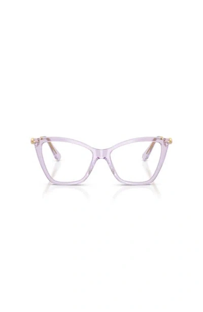 Swarovski 53mm Cat Eye Optical Glasses In Purple