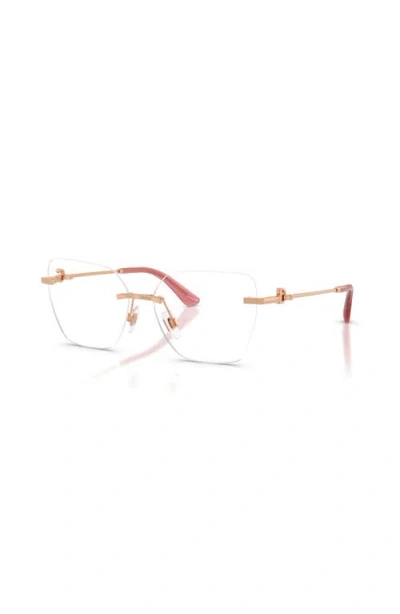 Dolce & Gabbana Dolce&gabbana 56mm Cat Eye Optical Glasses In Pink