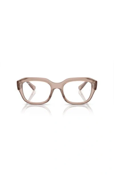 Ray Ban Ray-ban 52mm Square Optical Glasses In Brown