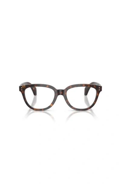 Moncler 50mm Rectangle Optical Glasses In Brown