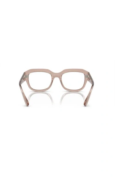 Ray Ban Ray-ban 52mm Square Optical Glasses In Brown