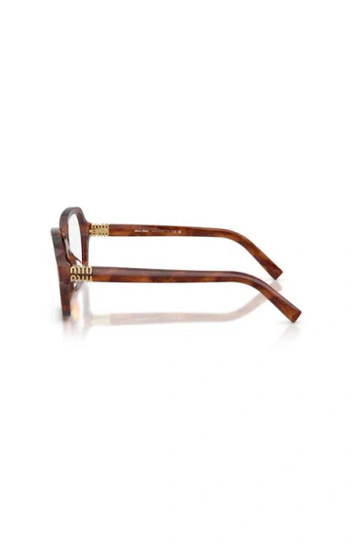 Miu Miu 52mm Square Optical Glasses In Brown