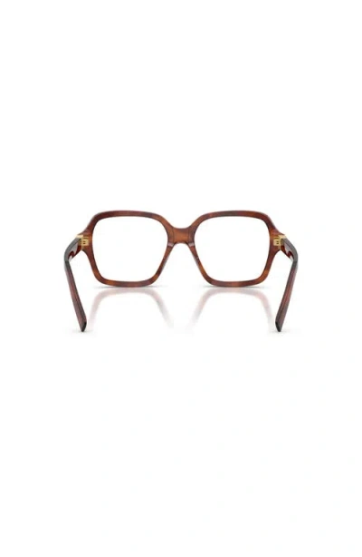 Miu Miu 52mm Square Optical Glasses In Brown