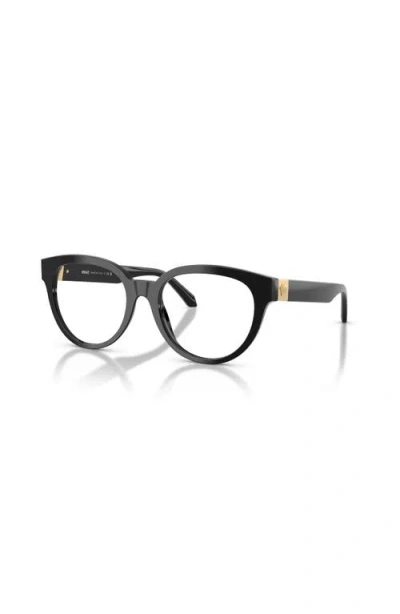 Versace 51mm Round Optical Glasses In Black