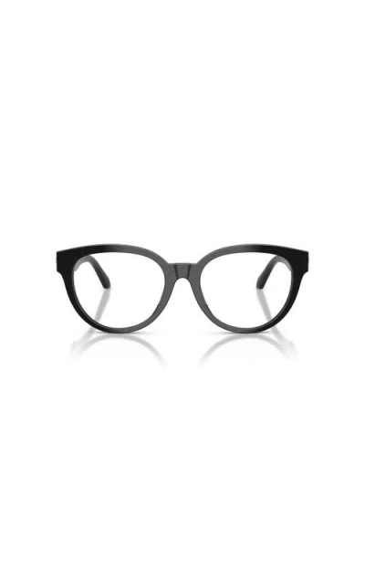 Versace 51mm Round Optical Glasses In Black