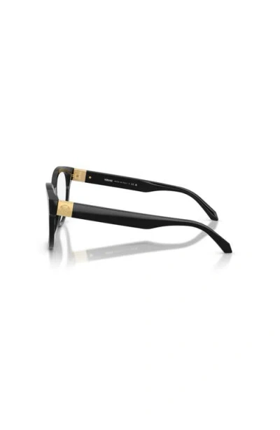 Versace 51mm Round Optical Glasses In Black