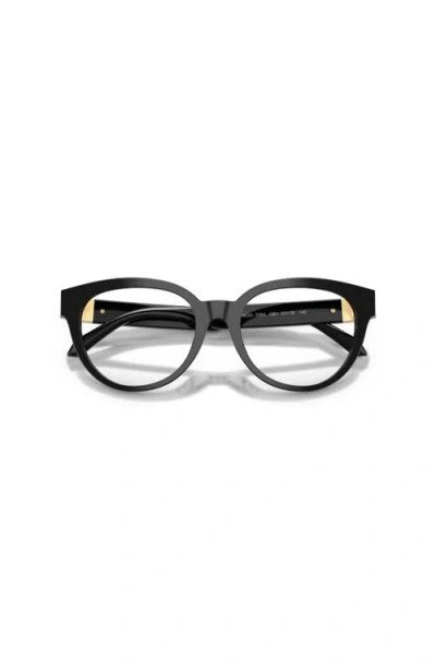 Versace 51mm Round Optical Glasses In Black