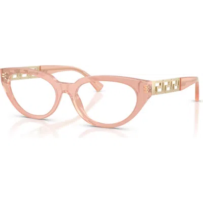 Versace 52mm Cat Eye Optical Glasses In Pink