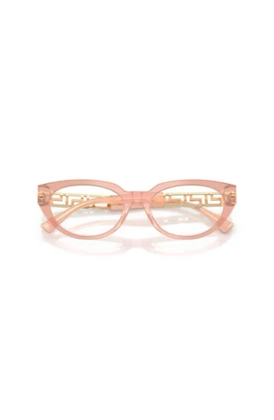 Versace 52mm Cat Eye Optical Glasses In Pink