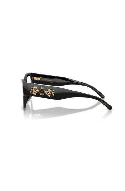 Dolce & Gabbana Dolce&gabbana 53mm Butterfly Optical Glasses In Black