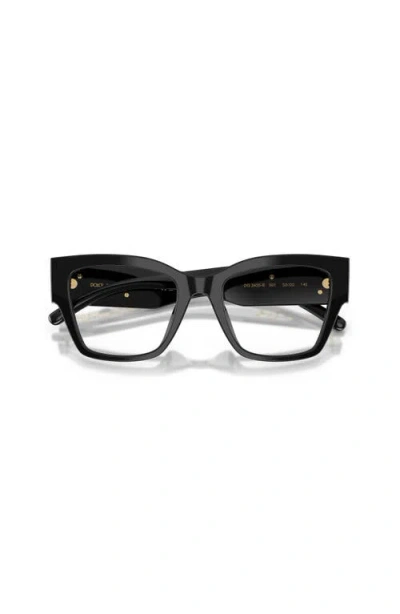Dolce & Gabbana Dolce&gabbana 53mm Butterfly Optical Glasses In Black