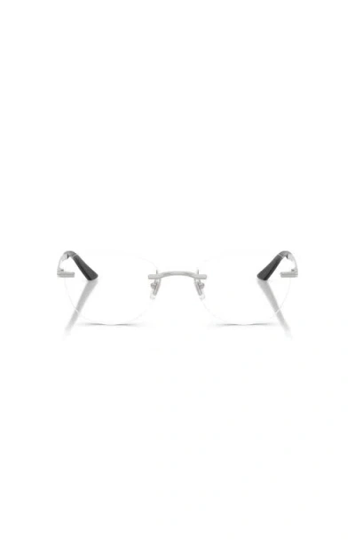 Versace 55mm Irregular Optical Glasses In Silver