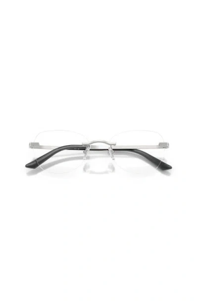Versace 55mm Irregular Optical Glasses In Silver