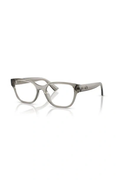 Armani Exchange 53mm Cat Eye Optical Glasses In Silver