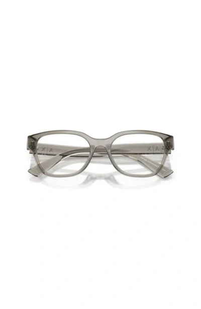 Armani Exchange 53mm Cat Eye Optical Glasses In Silver