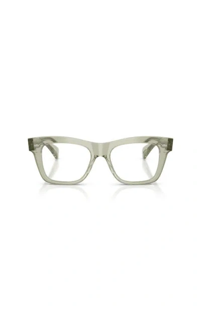 Oliver Peoples 51mm Rectangle Optical Glasses In Gray