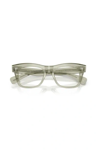 Oliver Peoples 51mm Rectangle Optical Glasses In Gray