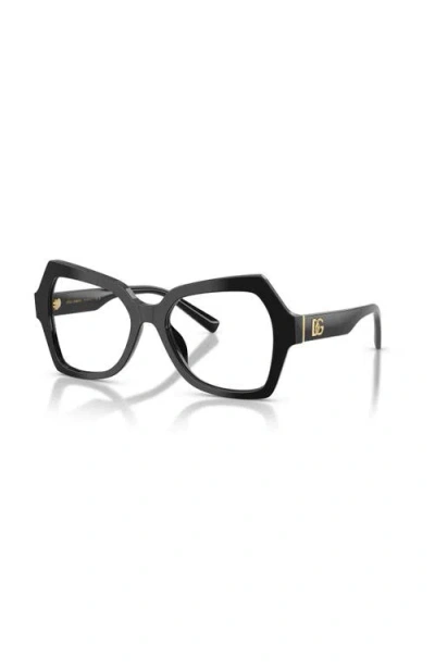 Dolce & Gabbana Dolce&gabbana 52mm Butterfly Optical Glasses In Black