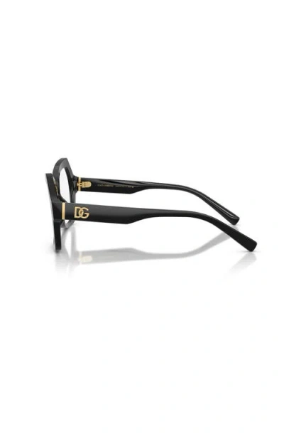 Dolce & Gabbana Dolce&gabbana 52mm Butterfly Optical Glasses In Black