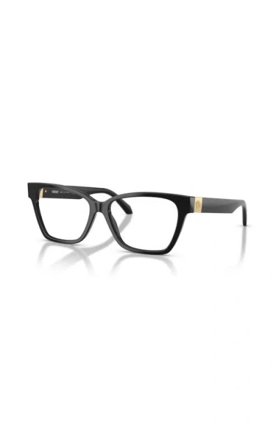 Versace 55mm Cat Eye Optical Glasses In Black