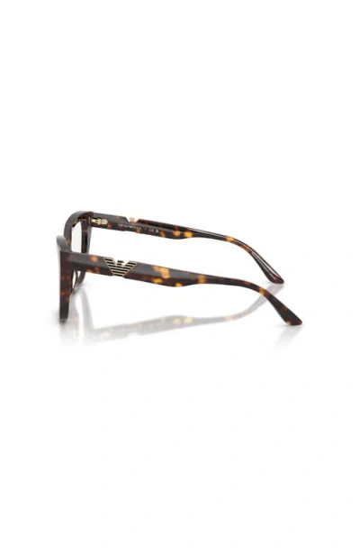 Emporio Armani 52mm Cat Eye Optical Glasses In Brown