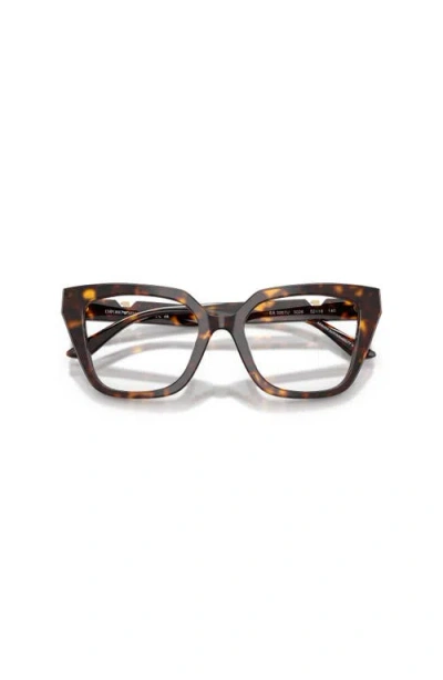 Emporio Armani 52mm Cat Eye Optical Glasses In Brown