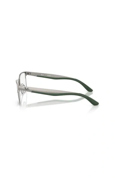 Ray Ban Ray-ban 57mm Rectangle Optical Glasses In Silver
