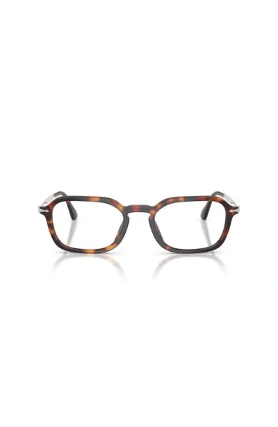 Persol 52mm Rectangle Optical Glasses In Brown
