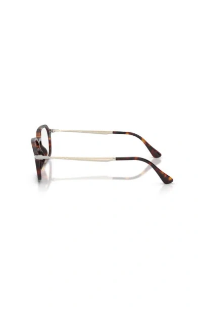Persol 52mm Rectangle Optical Glasses In Brown