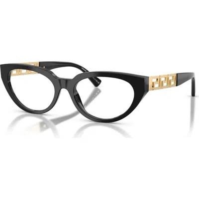 Versace 54mm Cat Eye Optical Glasses In Brown