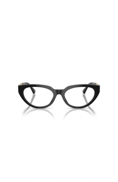 Versace 54mm Cat Eye Optical Glasses In Brown