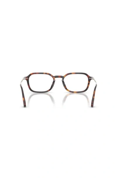 Persol 52mm Rectangle Optical Glasses In Brown