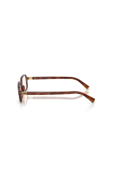Miu Miu 53mm Rectangle Optical Glasses In Brown