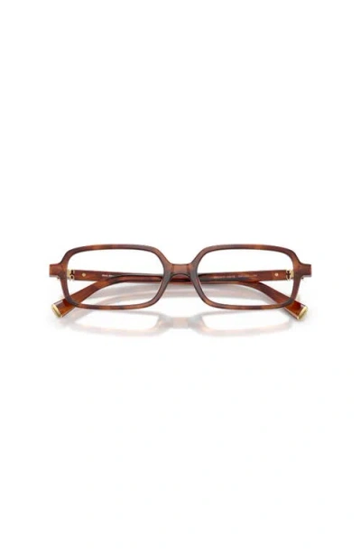Miu Miu 53mm Rectangle Optical Glasses In Brown