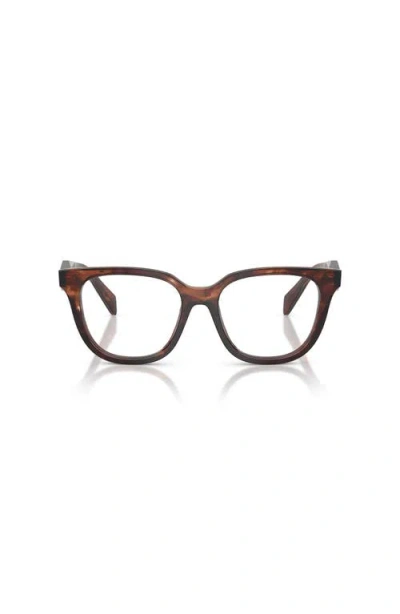 Prada 51mm Butterfly Optical Glasses In Brown