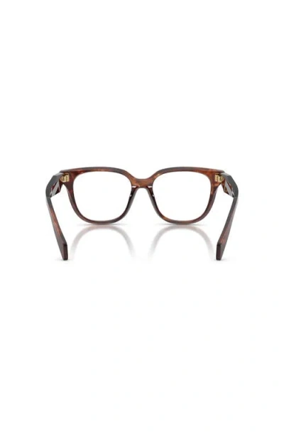 Prada 51mm Butterfly Optical Glasses In Brown