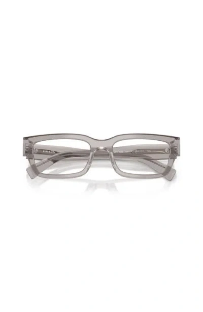 Prada 54mm Rectangle Optical Glasses In Brown