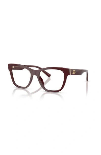 Dolce & Gabbana Dolce&gabbana 55mm Square Optical Glasses In Brown