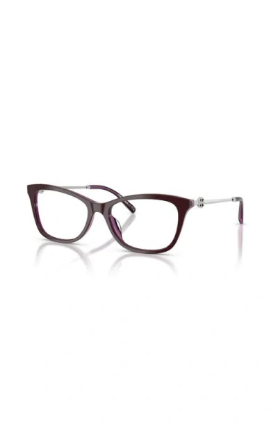 Tory Burch 53mm Square Optical Glasses In Brown