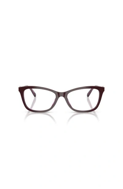 Tory Burch 53mm Square Optical Glasses In Brown