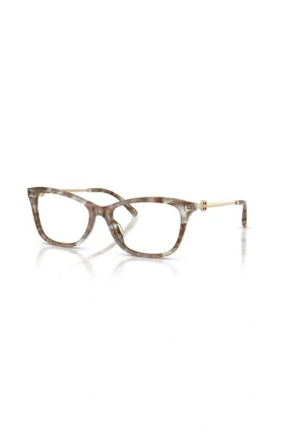 Tory Burch 53mm Square Optical Glasses In Brown